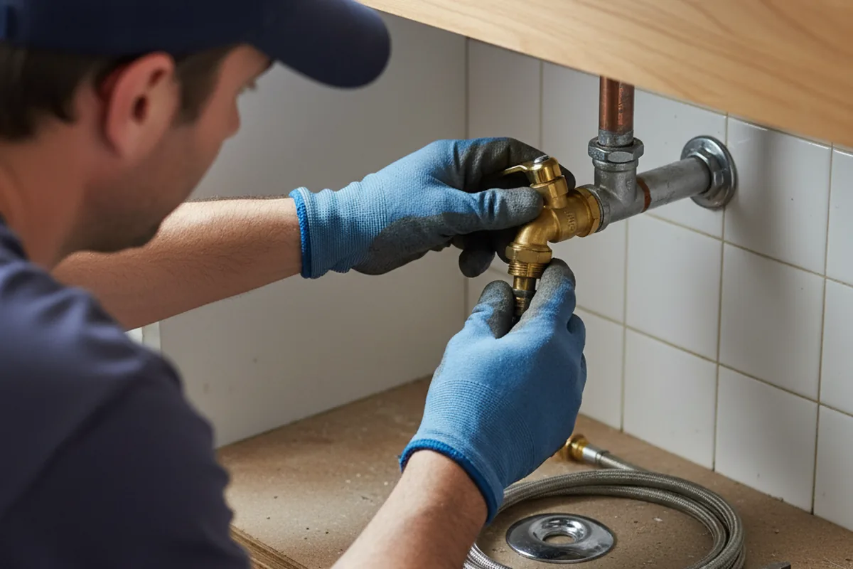 Shutoff valve and fitting work during Emergency Plumbing in Ermine